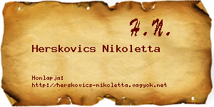 Herskovics Nikoletta névjegykártya